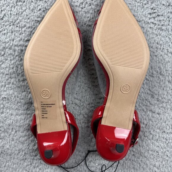 A New Day Shoes Eleanor Heart Kitten Heels Clear Strap Dressy - Picture 8 of 8